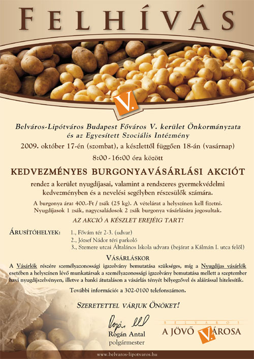 Kedvezményes burgonyavásár