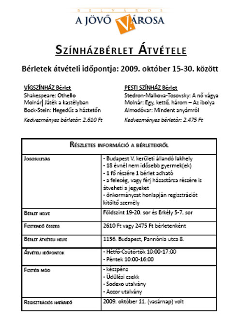 Színházbérlet