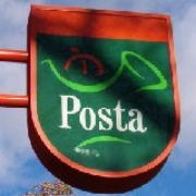 Magyar Posta logója Magyar posta logója az egyik iroda előtt