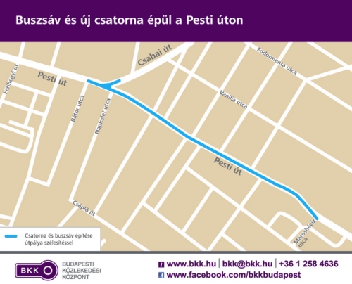 Új buszsáv teszi gyorsabbá és biztonságosabbá a közlekedést Rákosmentén.