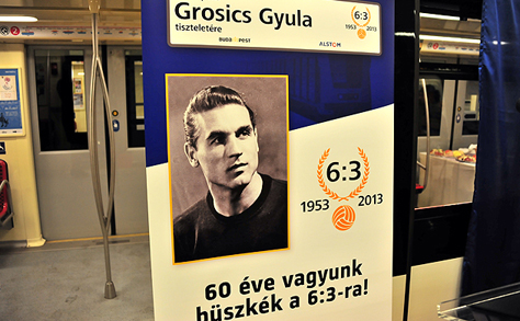 A legendás 6:3-as labdarúgó mérkőzésre emlékeztetnek az Alstom metrószerelvények