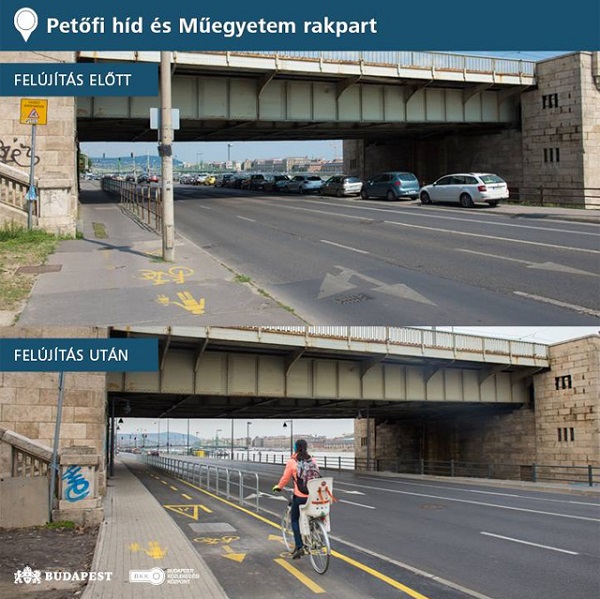 Megújult a Petőfi híd déli le- és felhajtója, valamint a Műegyetem rakpart egy szakasza